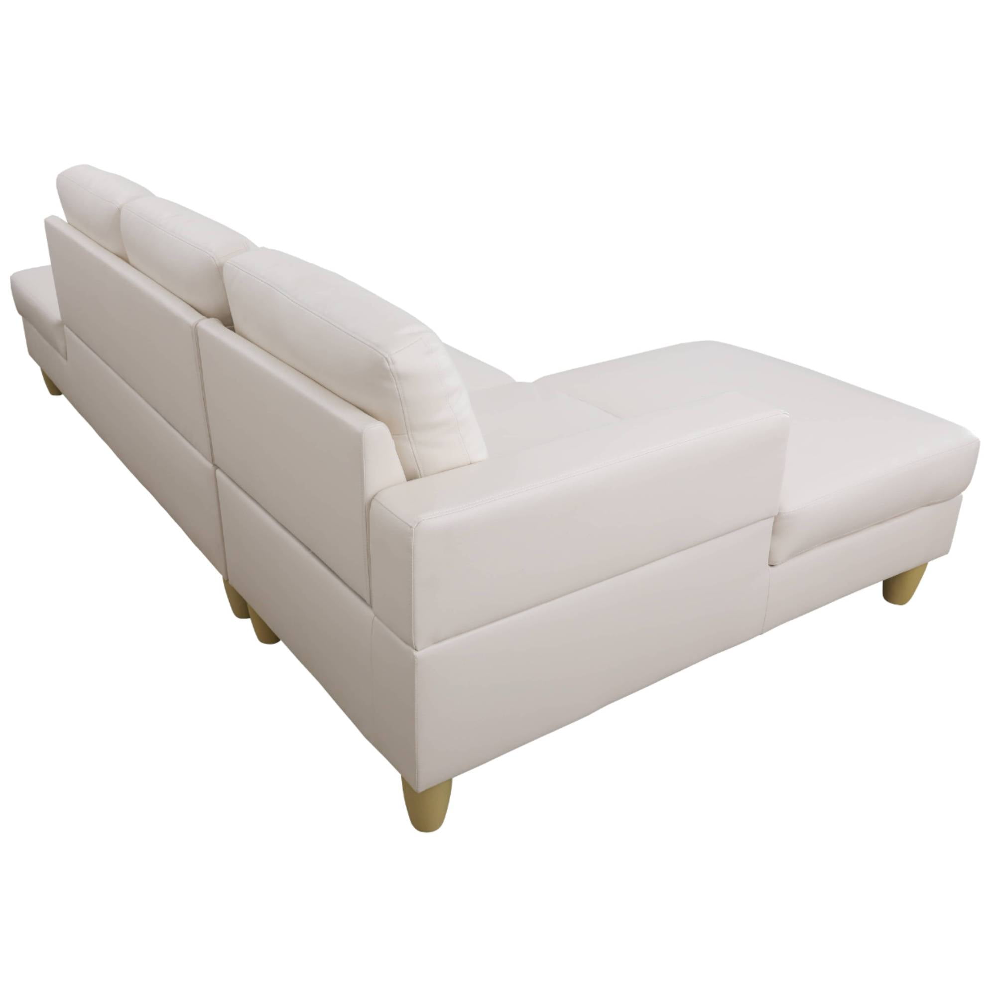 Modular Sectional Sofa, Leather L Shape Sleeper Sofa Couch with Chaise for Living Room Furniture Sets, White