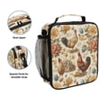 thumbnail image 2 of Insulated Square Lunch Bag with Side Mesh Pocket Fashion Lunch Box Reusable Lunch Tote 10.5" x9.5" x3.5" Vintage Flowers and Hens, 2 of 6