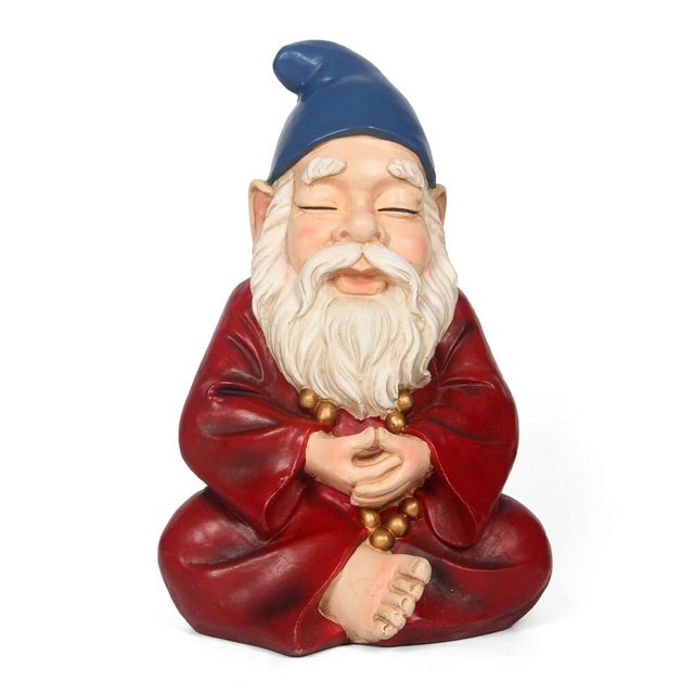 Figura Hi-Line de regalo con forma de gnomo zen, 38 cm, para interiores y exteriores
