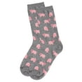 thumbnail image 3 of MeMoi Pretty Pigs Bamboo Blend Crew Socks - Womens - Female, One Size, Legion Blue, 3 of 8