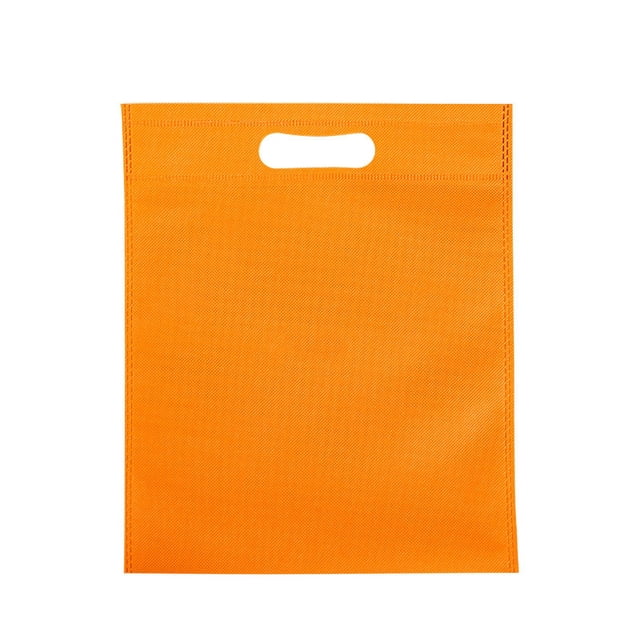50 bolsas troqueladas de tela no tejida, ecológicas, de boca plana, para ropa, color naranja, 25 x 35 cm (9,8 x 13,8 pulgadas)
