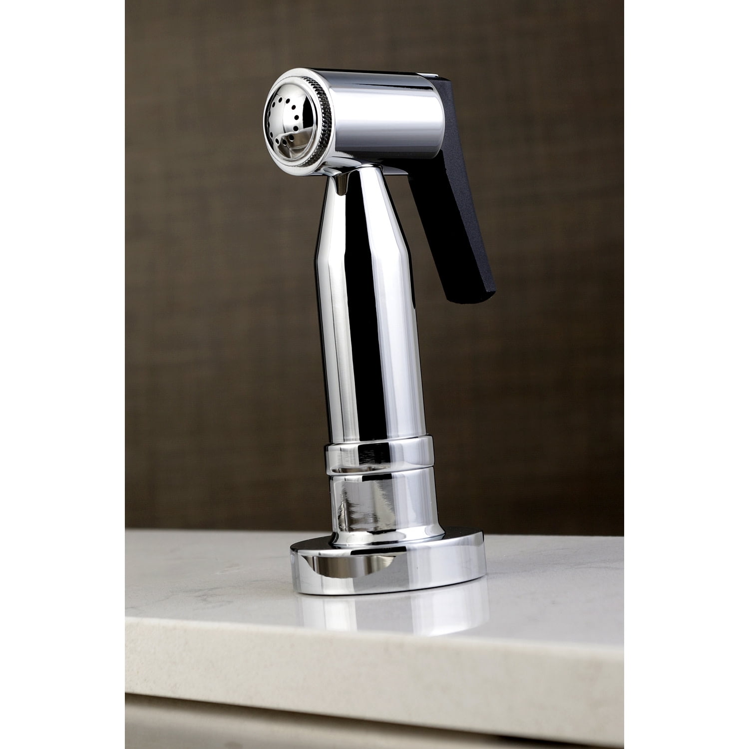 Kingston Brass KS8271DLBS Concord Two-Handle Bridge Kitchen Faucet with Brass Side Sprayer, Polished Chrome