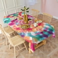 thumbnail image 3 of Colorful Tie Dye Pattern Rectangle Tablecloth 60"x102",Waterproof Polyester Rectangle Table Cloth, Wipeable Spillproof Polyester Tablecloth for Dining, Camping, Indoor and Outdoor, 3 of 6