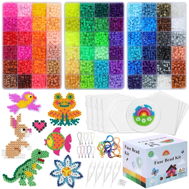 Kit Fuse Beads QUEFE 15000 de 5 mm con tablero perforado y herramientas para niños