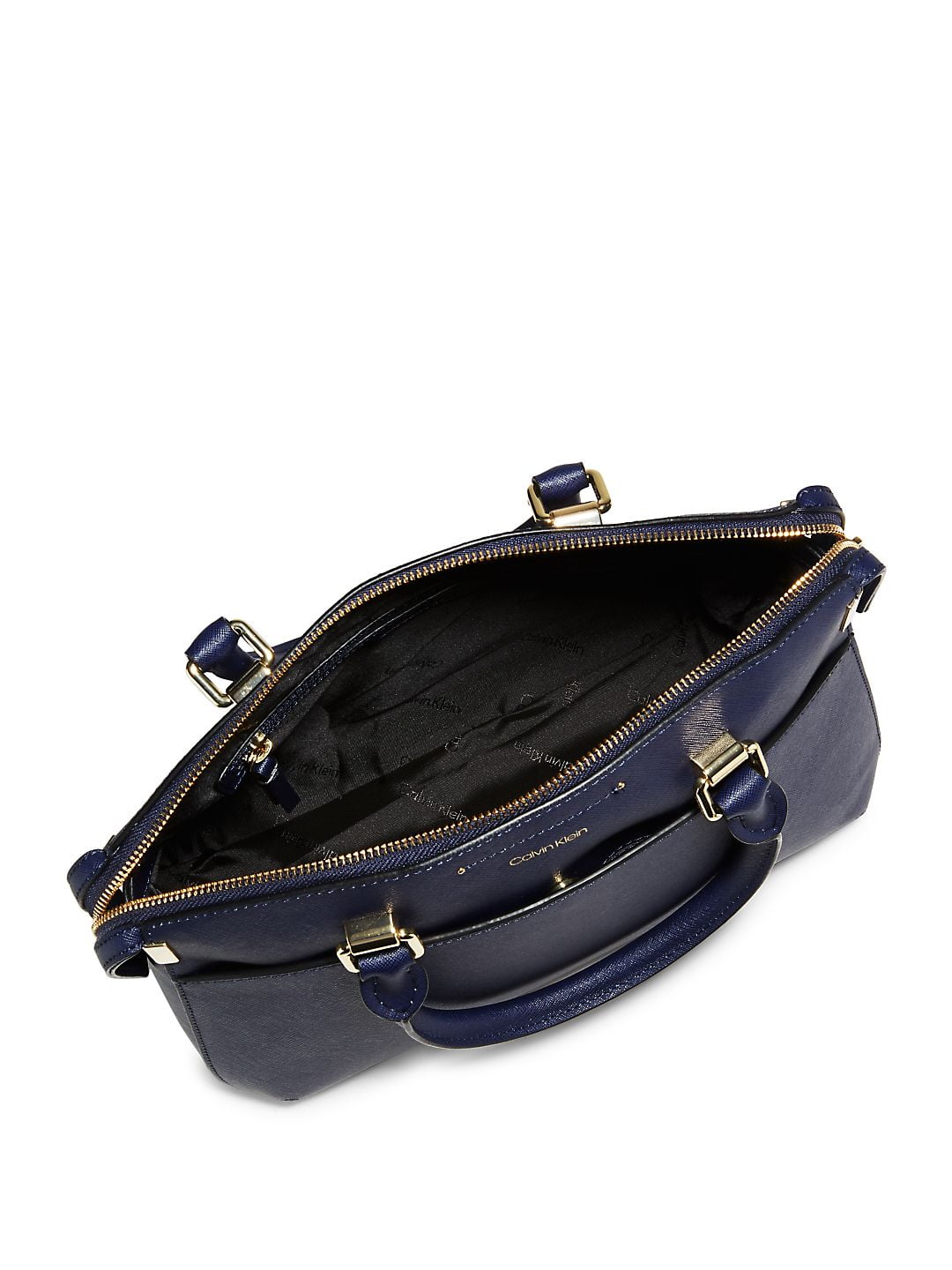 calvin klein raelynn saffiano leather satchel