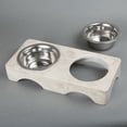 thumbnail image 2 of Creative Home Champagne Marble Arch Double Diner Pet Bowl Set, 2 of 3