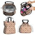 thumbnail image 2 of Beige Christmas Gingerbread Man Pattern Drawstring Lunch Bag Women - Drawstring Lunch Bag Insulated for Work Office - Stain-Resistant Large Lunchbags for Women with Multi-Pockets, 2 of 6