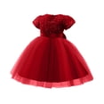 thumbnail image 5 of Gubotare Birthday Dress for Girls Little Toddler Girl Outfit Puffy Sleeve Heart Dress Cute Princess Dresses Spring Clothes (Red,Size 4-5 Years), 5 of 7