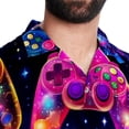 thumbnail image 5 of Game Controller Men's Short Sleeve Poplin Shirts with Spread Collar Tops, Casual Printed Button Down Short Summer Beach Shirts for Men and Women, 5 of 6