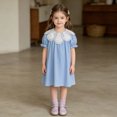thumbnail image 2 of SUYIDA Girls Summer Flutter Sleeve Dress, Casual Party Outfit A Line Knee Length, Twirl Playful Daily Wear for Kids, 2 of 6