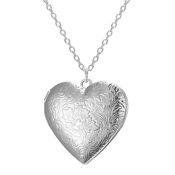 CIMAXIC Creative Photo Frame Necklace Alloy Pendant Creative Heart Shape Necklace Jewelry Gift Ornaments without Photo Frame,10.63"X1.06"X0.79"