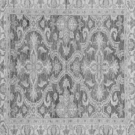 Ahgly Company Indoor Square Oriental Gray Traditional Area Rugs, 7' Square