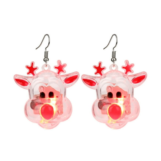 4 Pairs Christmas Earrings LED Lighting Dangle Earrings Drop