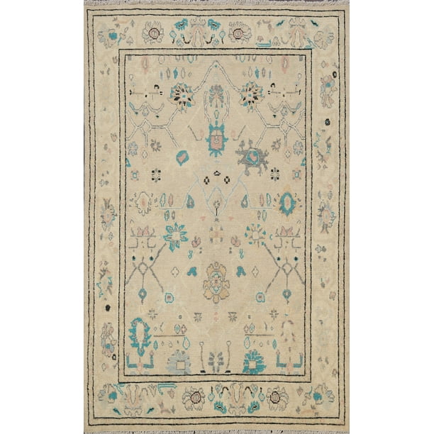 Floral Geometric Authentic Oushak Turkish Oriental Area Rug Wool Handmade Carpet 5x6 Walmart Com Walmart Com