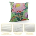 thumbnail image 4 of Creowell  Chinoiserie Pillow Cover Green Yellow Peony Floral Pillow Covers Decorative Flower Throw Pillow Covers Farmhouse Pillowcase Cushion Covers for Bed Sofa, 4 of 5