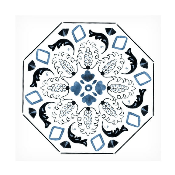 Canvas Wall Art - Melissa Wang 'Bleu Indigo II' Wall Art for Living Room, Bedroom, or Office Décor by Trademark Fine Art - 14 x 14 Inches