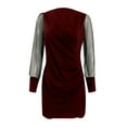 thumbnail image 4 of Women's V Neck Formal Dress Mesh Long Sleeve Solid Elegant Mini Dress Slim Fit Cocktail Party Wrap Work Dress, 4 of 6
