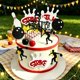 thumbnail image 5 of 25 piezas de adornos para tartas de bolos, adornos para cupcakes, palillos de cumpleaños, mini adornos con temática deportiva, papel, acrílico, espuma, 5 of 7