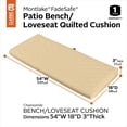 thumbnail image 3 of Classic Accessories Montlake FadeSafe Water-Resistant Patio Bench/Loveseat Quilted Cushion, 54 x 18 x 3 inch, Chamomile, 3 of 17
