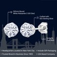 thumbnail image 2 of Gem Stone King 925 Sterling Silver White Moissanite Stud Earrings for Women Men | 1.00 Cttw | Round 5MM, 2 of 4