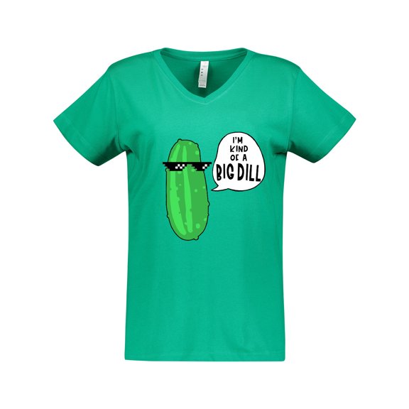 Inktastic I'm Kind of a Big Dill Pickle with Sunglasses Women's V-Neck T-Shirt