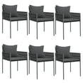 thumbnail image 2 of vidaXL 7 Piece Garden Dining Set with Cushions Poly Rattan and Steel, 2 of 5