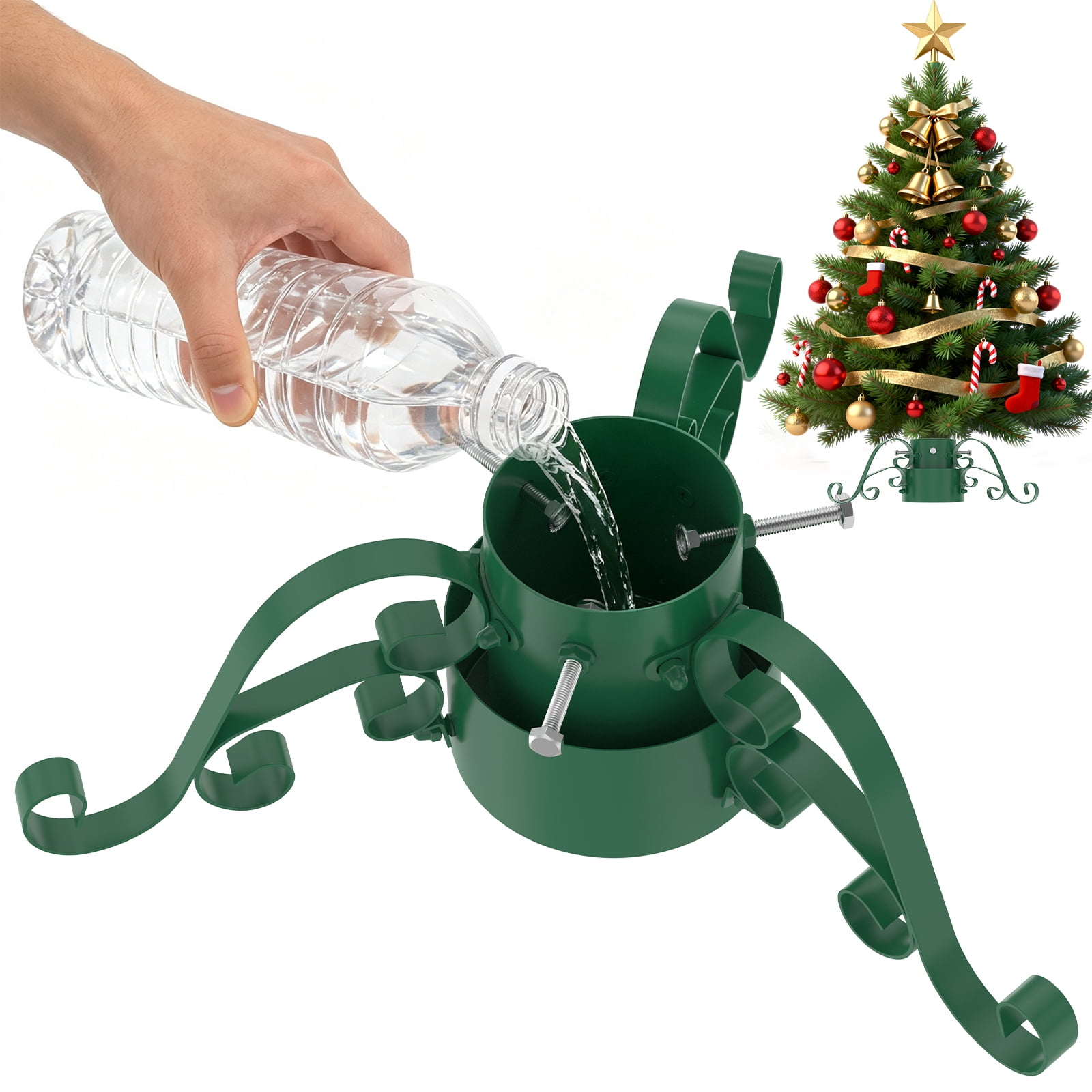 St. Nick's Choice Green Plastic Christmas Tree Stand for Trees up