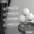 thumbnail image 2 of CANDWAX Ensemble de 3 Bougies Rondes Boule 3 Pouces - Bougies Boule de Neige Parfaites comme Décorations de Mariage et Déco Maison - Non Parfumées, Longue Combustion, Blanc, 2 of 8