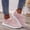Pink, variant on YOUYEDIAN Sneakers for Women Versatile Lace Up Non Slip Round Toe Fashion Breathable Mesh Sport Soft Sneakers Casual Low Top Comfy Stretch Strap Print Walking Shoes