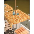 thumbnail image 2 of Square Outdoor Tablecloth with Umbrella Hole Spring Floral Outside Table Cloth Waterproof Patio Table Cover Orange Country Retro Botanical Pastoral Zipper Tablecloths for Picnic Camping 60x60 Inch, 2 of 8