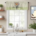 thumbnail image 2 of Purple Orange Flower Valance Curtain for Windows Tulips Love Grow Here Vintage Green Striped Rod Pocket Curtain Valances Short Window Treatments for Kitchen Bathroom Laundry Basement 60 x 18 Inch, 2 of 9