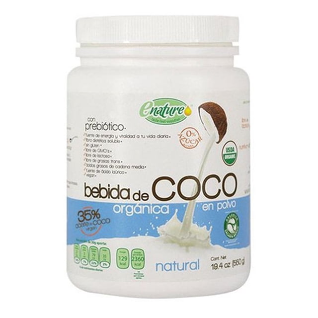 Bebida de Coco Orgánica Sabor Natural 550g Enature Vegano Original