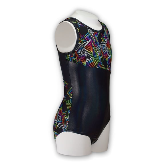 Gymnastics Leotard for Girls - Switch Maze Runner/Blacklight - Leap Gear by Pelle - 6 | Child Medium