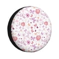 thumbnail image 1 of Kdxio Housse de Pneu Imprimé Floral Rétro Imperméable en Cuir, Housse de Roue de Rechange pour Jeep Wrangler Rv SUV Camion Remorque de Voyage-17 Pouces, 1 of 6