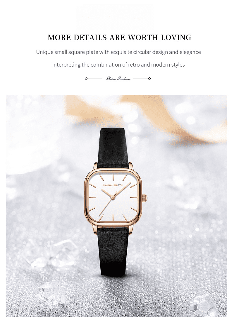 Fashion Square Watches for Women Analog Waterproof Ultra-thin Dainty Wrist Watch for Ladies Gift