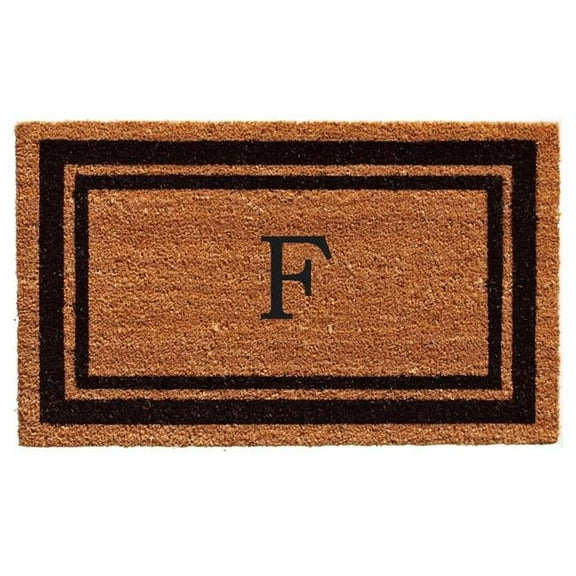Calloway Mills Black Border 18" x 30" Monogram Outdoor Doormat (Letter F)