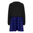 thumbnail image 6 of Diufon Womens Fall A-Line Dresses Round Neck Long Sleeve Dress Plaid Printed Mini Dress, 6 of 6