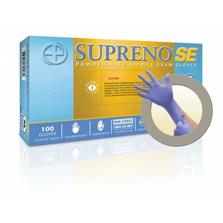 Microflex X-Large Blue 9.645'' Supreno SE 4.3 mil Nitrile Ambidextrous Non-Sterile Medical Grade Powder-Free Disposable Gloves With Textured Finger Tip Finish, Standard Examination Beaded Cuff An