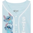 thumbnail image 3 of Disney Big Girls Lilo & Stitch and Angel Baseball Jersey-Classic Mesh Button Down Shirt, Light Blue/White, 3 of 3