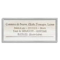 Stupell Industries Varied Farm Goods French Eggs Butter Sign Graphic Art Gray Framed Art Print Wall Art, Design by Daphne Polselli