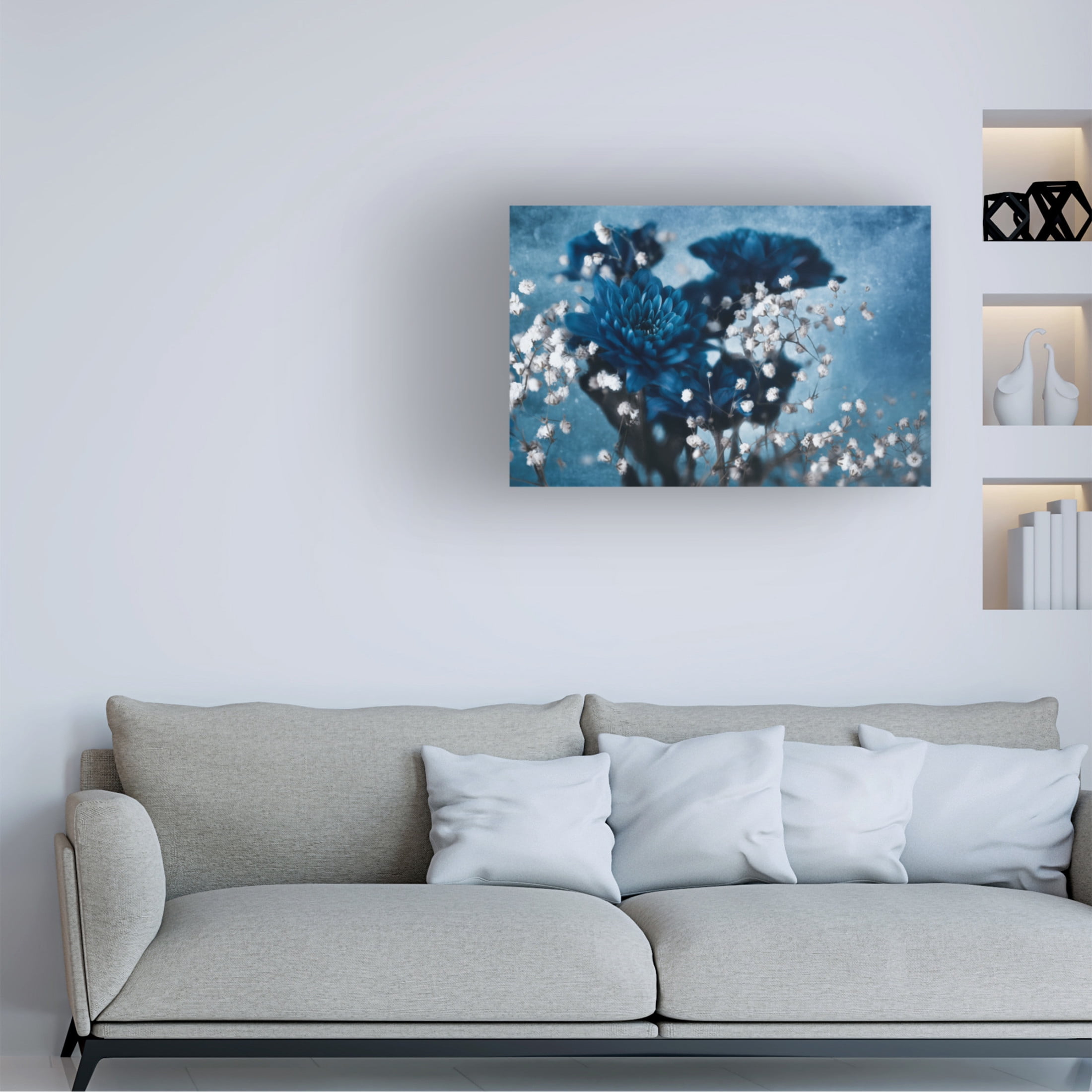 Canvas Wall Art - Mike Kreiten 'Dahlia' Wall Art for Living Room, Bedroom, or Office Décor by Trademark Fine Art - 32 x 22 Inches
