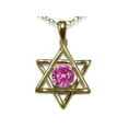 thumbnail image 2 of Star K� Jewish Star of David Pendant Necklace with Round Created Pink Sapphire, 2 of 9