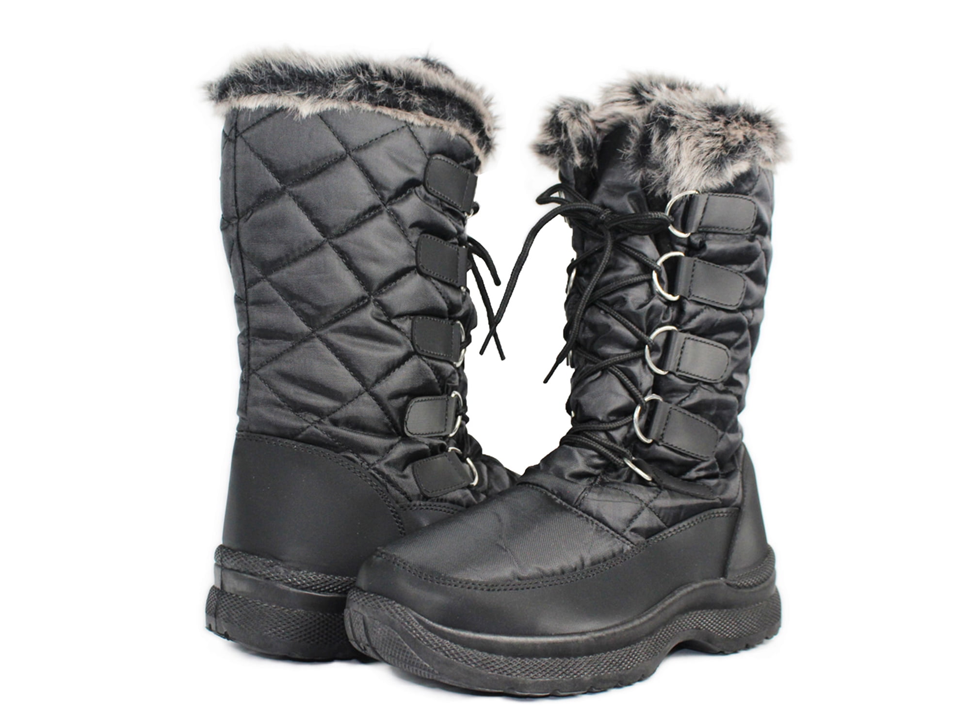 Women's Casual Lace-Up High Boots for Winter - Medium Heel Snow Boots