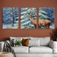 thumbnail image 6 of Shadudu Deer Dogs Bird Canvas Print Triptych for Living Room Bedroom Office Wall Decor, Set of 3 Unframed 12x16 Inches 12"x16"x3pcs, 6 of 6