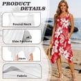 thumbnail image 6 of Garronmavis Matching Outfits for Couples Vacation Red Hibiscus Mens Short Sleeve Shirt Size S Polyester and Women's Tank Dress with Pocket Hawaiian Vacation Sundress, 6 of 7