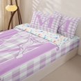 thumbnail image 3 of Catabedysis Personalized Letter Gifts Zipper Full Size Comforter Sets with Fitted Sheet and 2 Pillowcases,Ribbon Bows Alphabet M Zipper Bedding Set For Girls,Colorful Stars Reversible,4 Pieces, 3 of 7