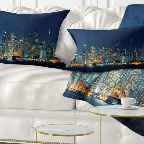 Designart 12" x 20" Multi-color Polyester Throw Pillow