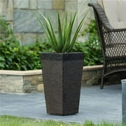 Luxen Home 24in. H Tapered Square Brown MgO Planter