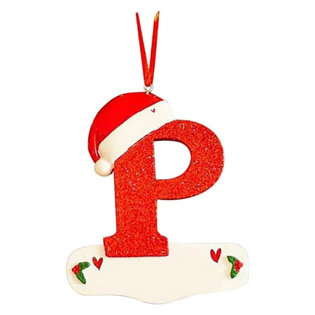 

Hanging Ornaments Christmas Little Red Hat Letter Pendant DIY Writable Name 26 Letter Pendant Christmas decorations
