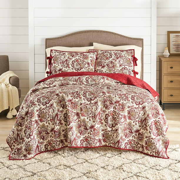 Better Homes & Gardens Spice Jacobean Velvet King Bedding Set Walmart
